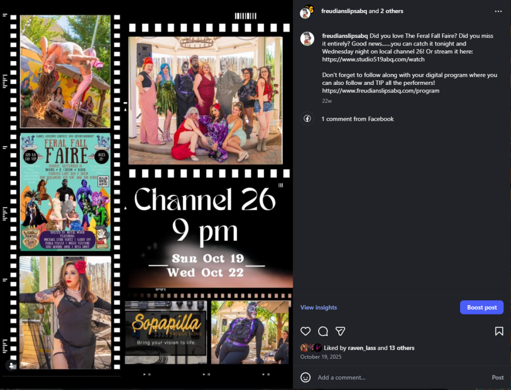 FSE TV spot announcement, Feral Fall Faire (Oct 2025)